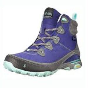 Ahnu Sugarpine Waterproof Hiking Boots Blue Women's 9.5 Vibram Sole Mid Trail